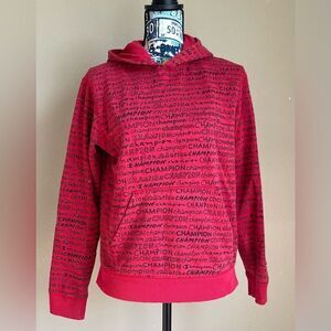 CHAMPION logo Youth XL Red Hoodie.
